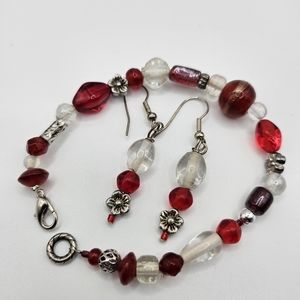 Earrings and bracelet